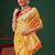 Yellow woven cotton blend traditional saree with blouse piece