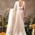 Off white woven silk blend ethnic saree with blouse piece