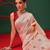 Pink woven cotton blend traditional saree with blouse piece
