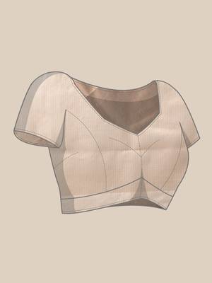 off white zari woven silk blend saree 4