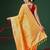Yellow woven cotton blend traditional saree with blouse piece