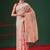 Pink woven cotton blend traditional saree with blouse piece