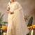 Off white woven silk blend ethnic saree with blouse piece
