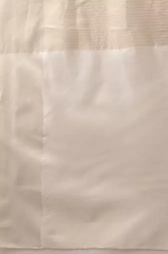 Off white woven silk blend ethnic saree with blouse piece