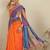 Orange woven art silk traditional saree with blouse piece