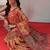 Yellow printed cotton blend ethnic saree with blouse piece
