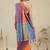 Orange woven art silk traditional saree with blouse piece