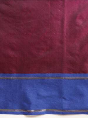Maroon woven art silk traditional saree with blouse piece 4