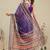 Purple printed cotton blend ethnic saree with blouse piece