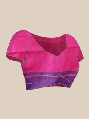 Multicolor woven art silk traditional saree with blouse piece 4