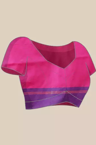 Multicolor woven art silk traditional saree with blouse piece
