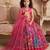 pink pure heavy natural crep with n print embroidery work with real mirror hand work - designer party wear