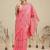 Red printed polycotton casual wear saree with blouse piece