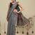 Black printed polycotton casual wear saree with blouse piece