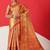 Golden woven silk blend ethnic saree with blouse piece