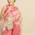 Pink printed art silk ethnic saree with blouse piece