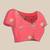 Red printed polycotton casual wear saree with blouse piece