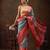 Blue woven art silk traditional saree with blouse piece