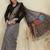 Black printed polycotton casual wear saree with blouse piece