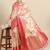 Pink printed art silk ethnic saree with blouse piece