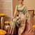 Green printed silk blend ethnic saree with blouse piece