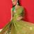 Lime woven tissue party wear saree with blouse piece