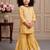 yellow heavy rayon cotton ethnic wear set with embroidery work - designer party wear