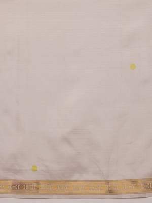 off white zari work floral printed saree 5