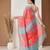Red printed silk cotton ethnic saree with blouse piece