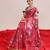 Pink printed silk cotton ethnic saree with blouse piece