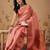 Pink woven tissue party wear saree with blouse piece