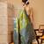 Green printed art silk ethnic saree with blouse piece