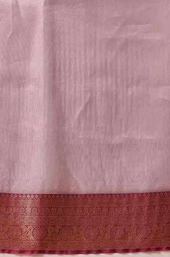Lavender zari tissue traditional saree with blouse piece