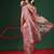 Pink printed tissue traditional saree with blouse piece
