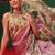 Pink printed tissue traditional saree with blouse piece