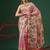 Pink printed tissue traditional saree with blouse piece