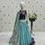 sky blue heavy chinon silk with embroidery sequence work with soft printed work - designer party wear