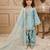 Sky blue pure roman glass sillk salwar suit set with heavy embroidery sequence with rivet moti work