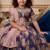 navy blue heavy fox georgette gown set with digital print work with embroidered sequnce work - designer party wear