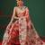 Peach printed tissue traditional saree with blouse piece