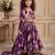 wine heavy faux georgette  gown set with digital print work - designer party wear