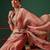 Peach printed tissue traditional saree with blouse piece