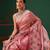 Pink printed tissue traditional saree with blouse piece