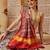 Blue printed silk cotton ethnic saree with blouse piece