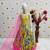 yellow heavy chinon gown set with embroidery sequence work with printed work - designer party wear