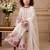 off white heavy chinon silk salwar suit set with embroidery sequence work - designer party wear