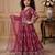 dark pink heavy fox georgette gown set with embroidery sequence work - designer party wear