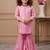 pink heavy rayon cotton ethnic wear set with embroidery work - designer party wear