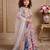 multi heavy fox georgette gown set with digital print work with dori & less - designer party wear