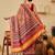 Yellow printed silk blend ethnic saree with blouse piece